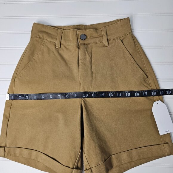 Universal Standard Women's Tan High Waisted Cuffed 4 Pocket Shorts Size XS NWT - Picture 13 of 15